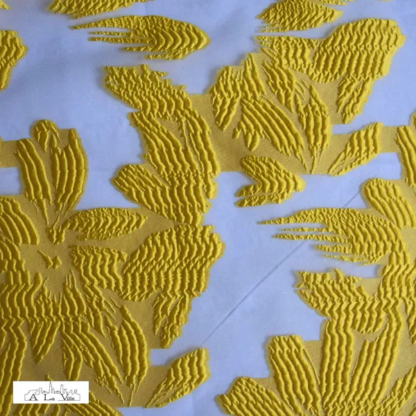 Polyester voile jacquard geel